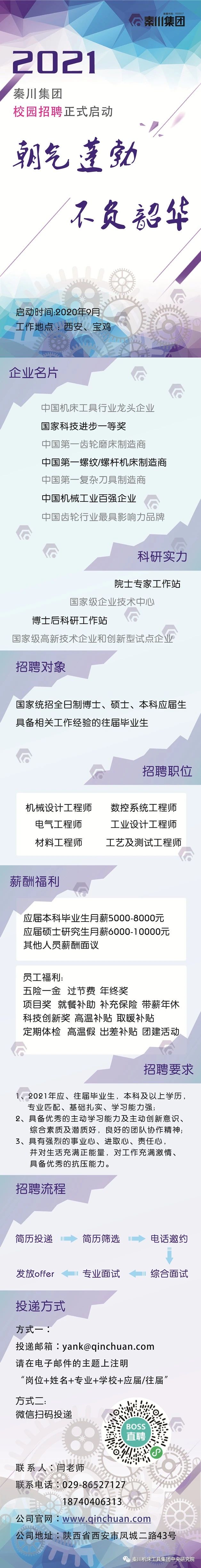 秦川集團(tuán)2021年校園招聘正式啟動(dòng)